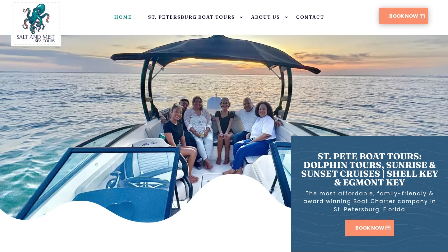 Salt & Mist Sea Tours website homepage
