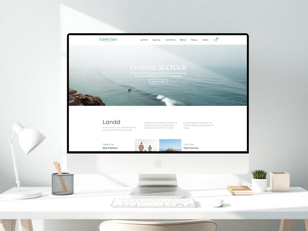 Salt & Mist Sea Tours website shown on a desktop monitor