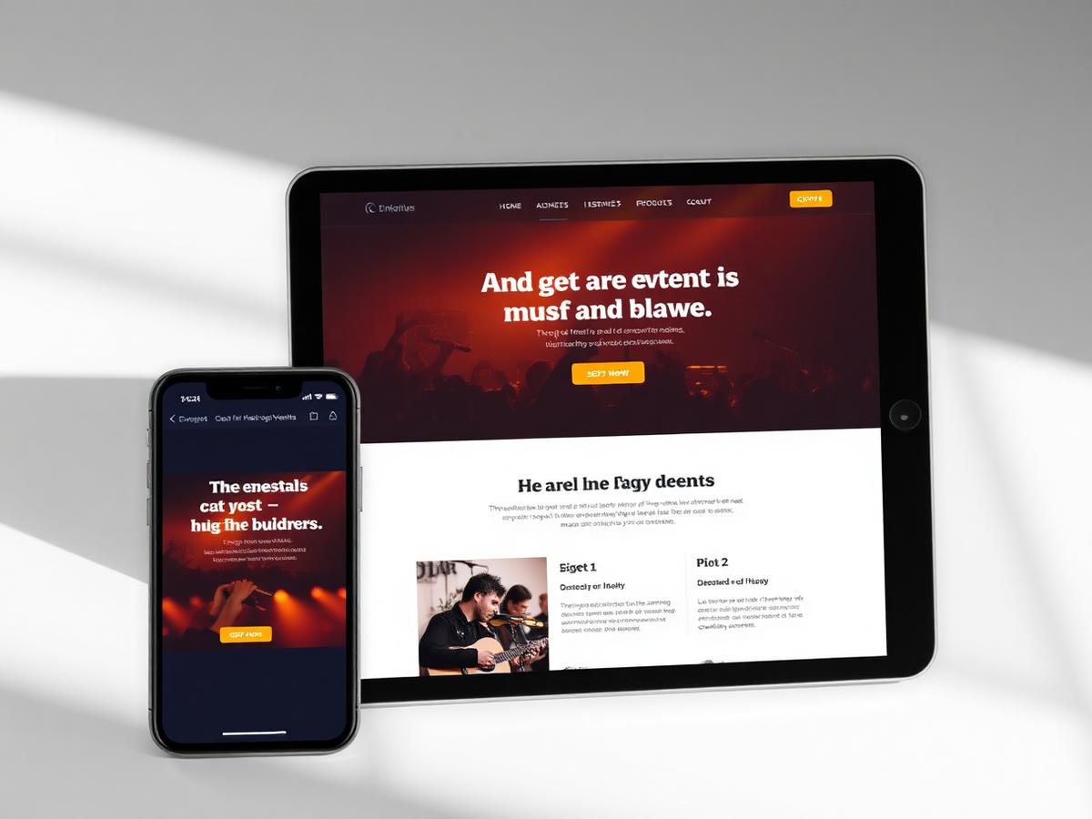 Social Strumming Co. website shown on a tablet and phone